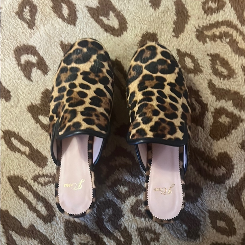 J Crew Leopard Print Mules